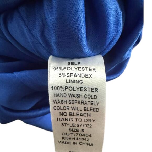 185. SHE+SKY | NEW W/Tag Blue RhineStone Bow Boutique Dress SZ:S -Flawed - Picture 4 of 7